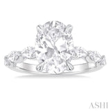 Oval Shape Semi-Mount Diamond Engagement Ring