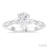 Pear Shape Semi-Mount Diamond Engagement Ring