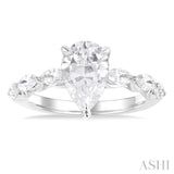 Pear Shape Semi-Mount Diamond Engagement Ring