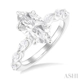 Marquise Shape Semi-Mount Diamond Engagement Ring