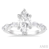 Marquise Shape Semi-Mount Diamond Engagement Ring