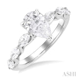 Pear Shape Semi-Mount Diamond Engagement Ring