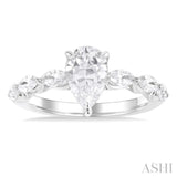 Pear Shape Semi-Mount Diamond Engagement Ring