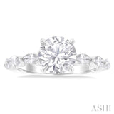 Round Shape Semi-Mount Diamond Engagement Ring