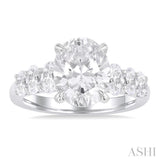 Oval Shape Semi-Mount Diamond Engagement Ring