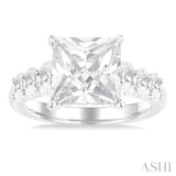 Princess Shape Semi-Mount Diamond Engagement Ring