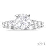 Round Shape Semi-Mount Diamond Engagement Ring