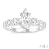 Marquise Shape Semi-Mount Diamond Engagement Ring