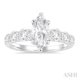 Marquise Shape Semi-Mount Diamond Engagement Ring