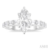 Marquise Shape Semi-Mount Diamond Engagement Ring