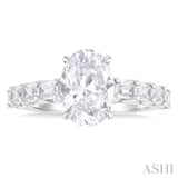 Oval Shape Semi-Mount Diamond Engagement Ring