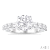 Round Shape Semi-Mount Diamond Engagement Ring