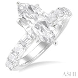 Marquise Shape Semi-Mount Diamond Engagement Ring