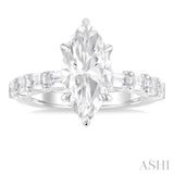 Marquise Shape Semi-Mount Diamond Engagement Ring