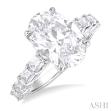 Oval Shape Semi-Mount Diamond Engagement Ring