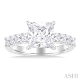 Princess Shape Semi-Mount Diamond Engagement Ring