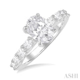 Oval Shape Semi-Mount Diamond Engagement Ring