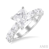 Princess Shape Semi-Mount Diamond Engagement Ring