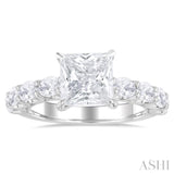 Princess Shape Semi-Mount Diamond Engagement Ring