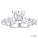 Princess Shape Semi-Mount Diamond Engagement Ring