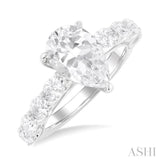 Pear Shape Semi-Mount Diamond Engagement Ring