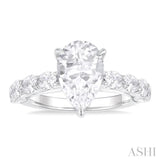 Pear Shape Semi-Mount Diamond Engagement Ring