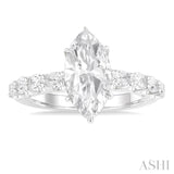 Marquise Shape Semi-Mount Diamond Engagement Ring