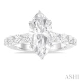 Marquise Shape Semi-Mount Diamond Engagement Ring