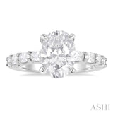 Oval Shape Semi-Mount Diamond Engagement Ring