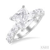 Princess Shape Semi-Mount Diamond Engagement Ring