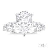 Pear Shape Semi-Mount Diamond Engagement Ring