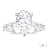 Pear Shape Semi-Mount Diamond Engagement Ring