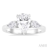 Pear Shape Semi-Mount Diamond Engagement Ring