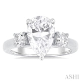 Pear Shape Semi-Mount Diamond Engagement Ring