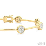 Round Shape Bar Link Lovebright Diamond Bracelet