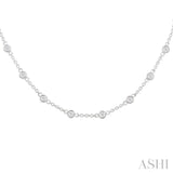 Bezel Set Diamond Station Necklace