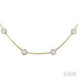 Round Shape Bar Link Lovebright Diamond Necklace