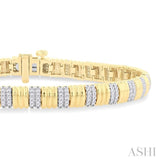 Ribbed Diamond Fashion Bracelet