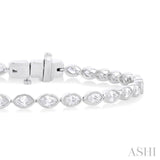 Marquise Shape East-West Bezel Set Diamond Tennis Bracelet