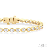 Oval Shape East-West Bezel Set Diamond Tennis Bracelet