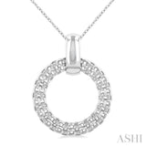 Silver Bold Circle Diamond Pendant