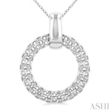 Silver Bold Circle Diamond Pendant