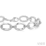 Silver Bold Open Link Diamond Fashion Bracelet