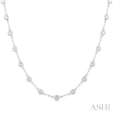 Bezel Set Diamond Station Necklace