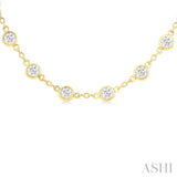 Bezel Set Diamond Station Necklace