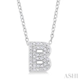 Bubble 'B' Initial Diamond Pendant