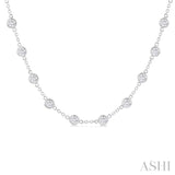 Bezel Set Diamond Station Necklace