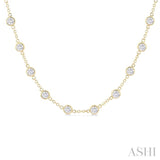 Bezel Set Diamond Station Necklace