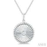 Circle Fluted Medallion Diamond Pendant