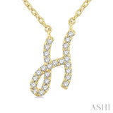 Script 'H' Initial Diamond Pendant